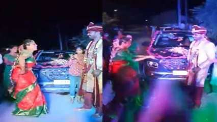 Dulhan ka bindaas dance! Bride dances on road to welcome groom