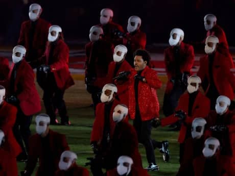 Super Bowl halftime show live: The Weeknd performs with dancers in face bandages at 2021 game