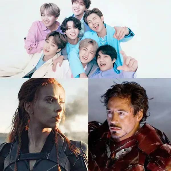 Trending Hollywood news today: BTS gets a shout out from Elton John for Permission To Dance, Black Widow director reveals why they didn’t have a cameo of Robert Downey Jr.’s Iron Man in the film and more