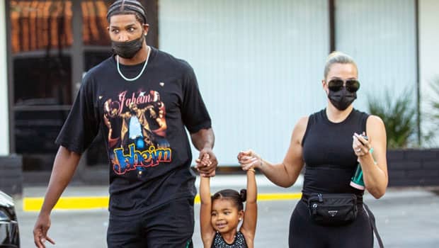 Khloé Kardashian & Tristan Thompson Match In Black While Taking Daughter True To Dance Class