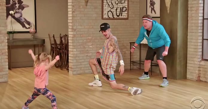 Justin Bieber and James Corden copying toddlers’ dance moves is just adorable