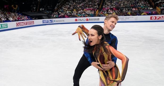 US pair of Chock and Bates win first world ice dance title