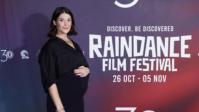 Gemma Arterton debuts baby bump on red carpet at Raindance Film Festival