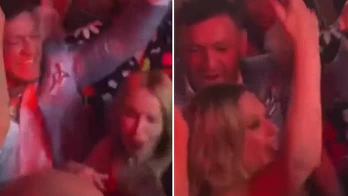 Watch grinning UFC legend Conor McGregor and Kylie Minogue dance to pop star’s new single Padam Padam in Monaco
