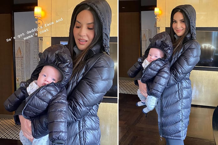 Olivia Munn matches son Malcolm in puffy winter coat